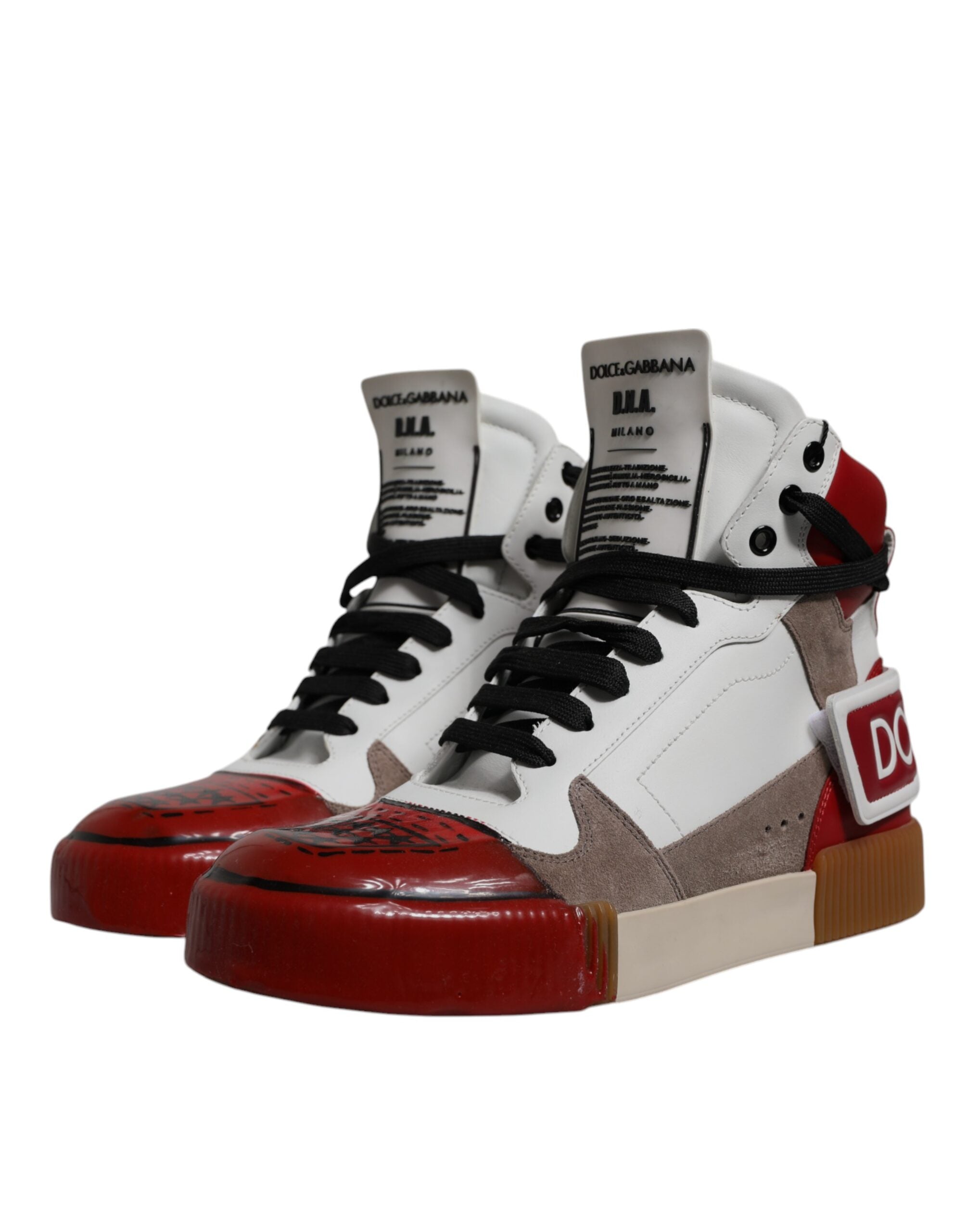 Multicolor High-Top-Sneakers aus Leder