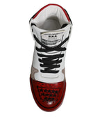 Multicolor High-Top-Sneakers aus Leder