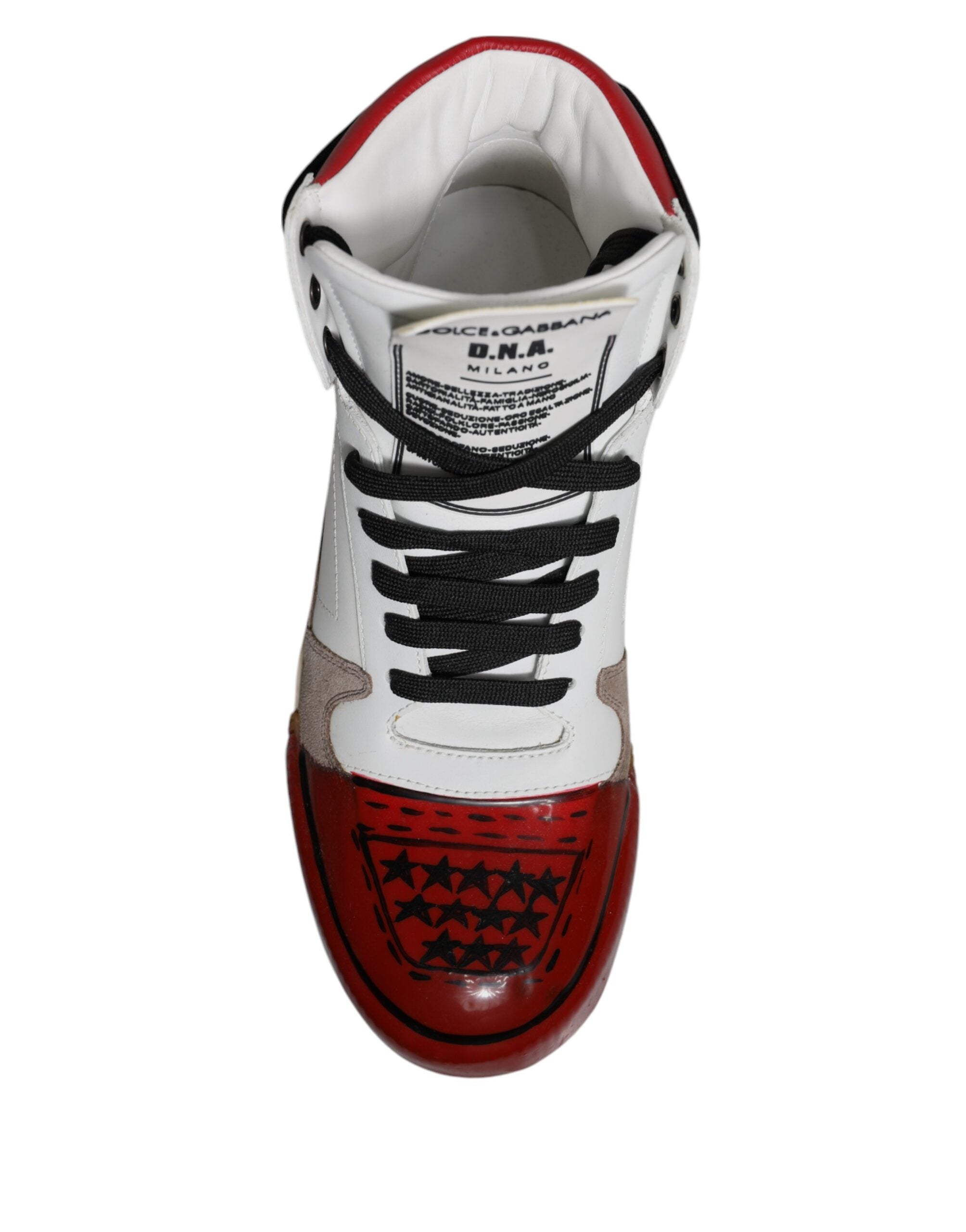 Multicolor High-Top-Sneakers aus Leder