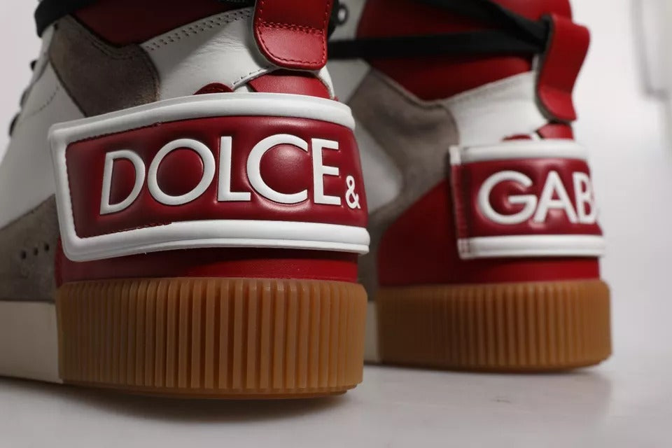 Multicolor High-Top-Sneakers aus Leder