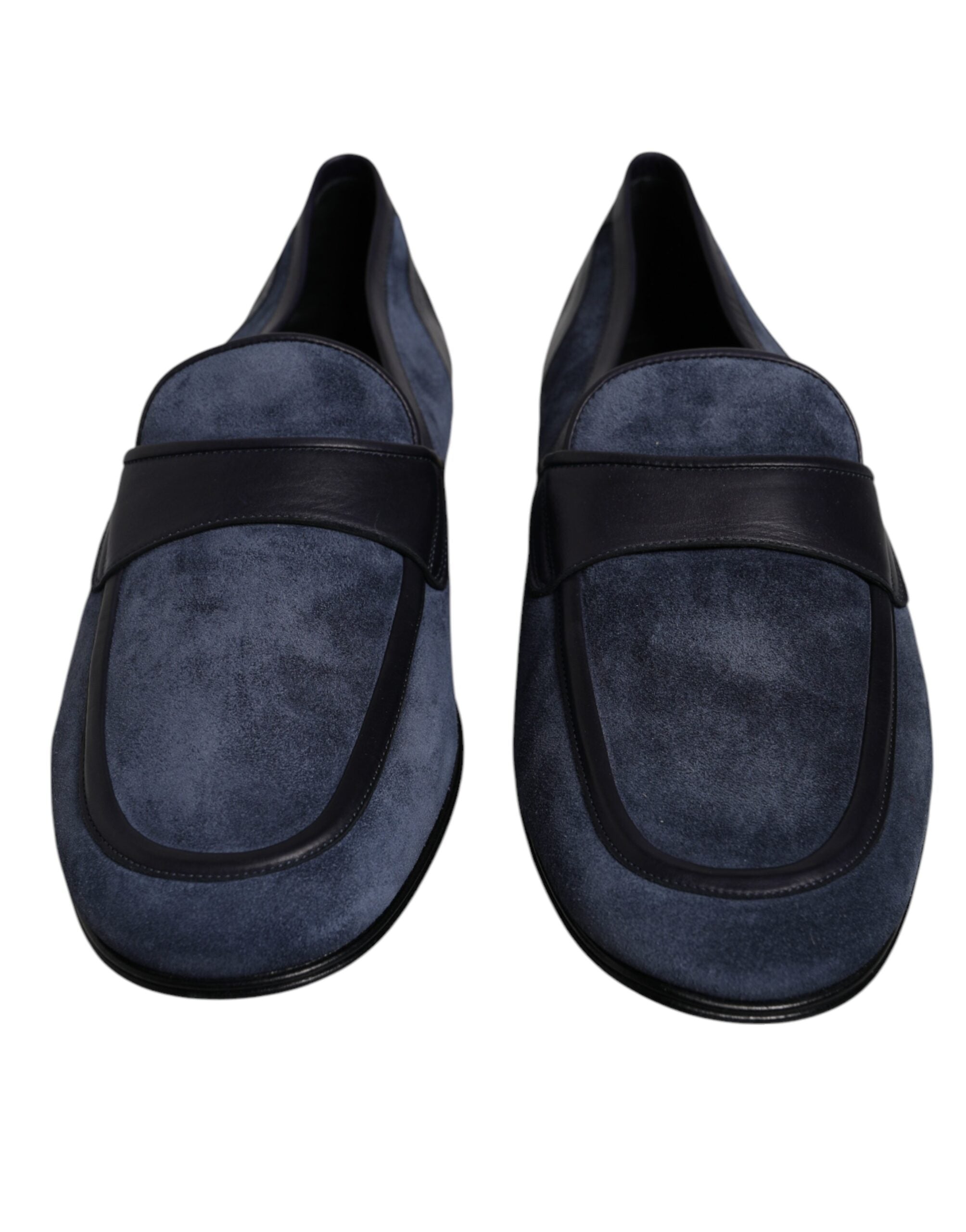 Blue Suede Leather Loafer Moccasin Shoes