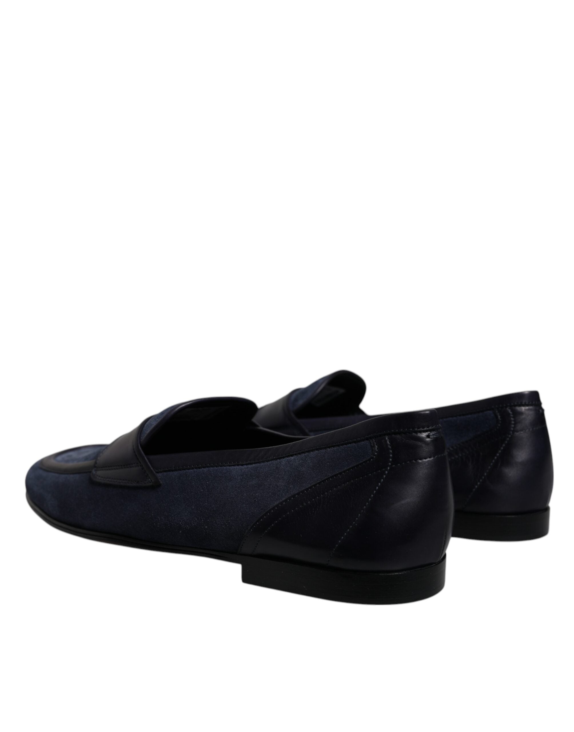 Blue Suede Leather Loafer Moccasin Shoes
