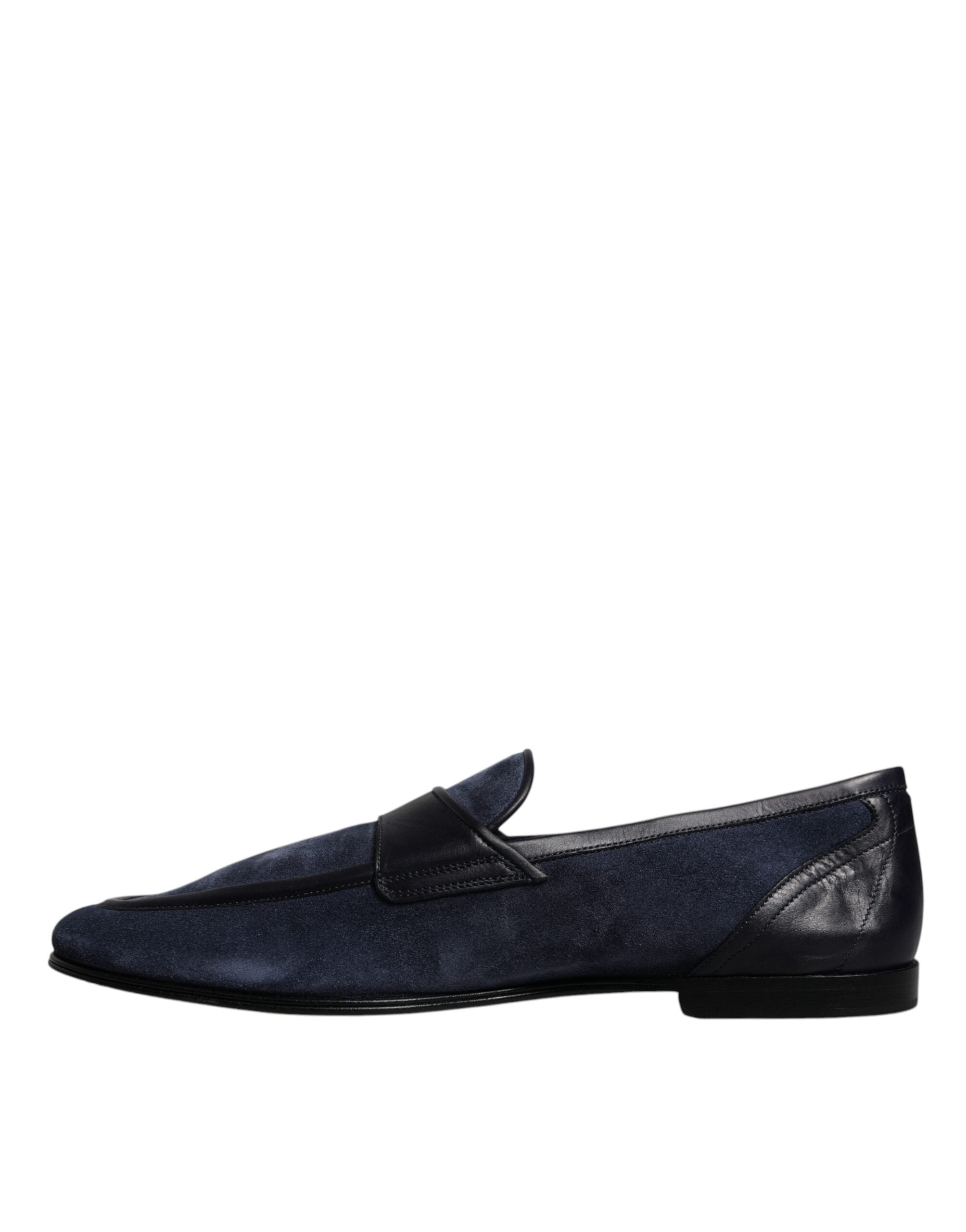Blue Suede Leather Loafer Moccasin Shoes