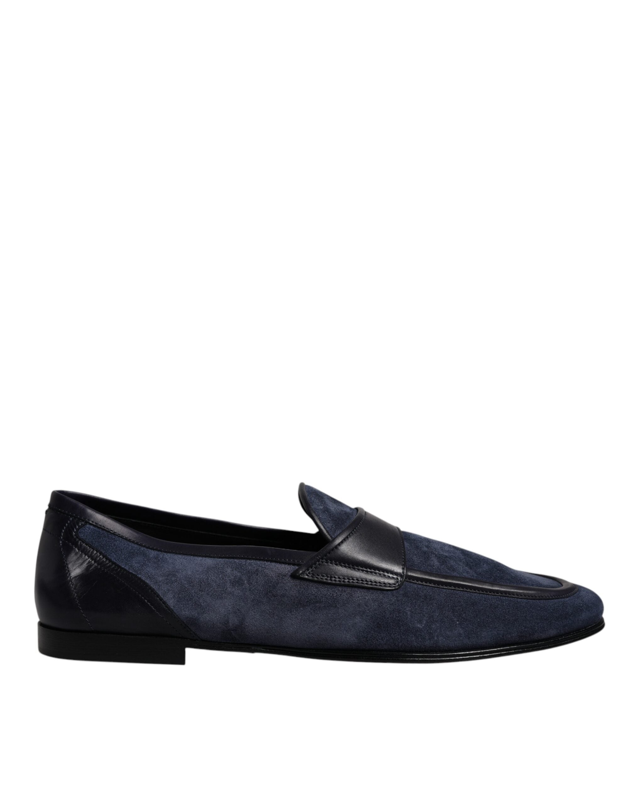 Blue Suede Leather Loafer Moccasin Shoes