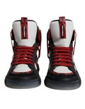 Mehrfarbige Leder-High-Top-Sneakers