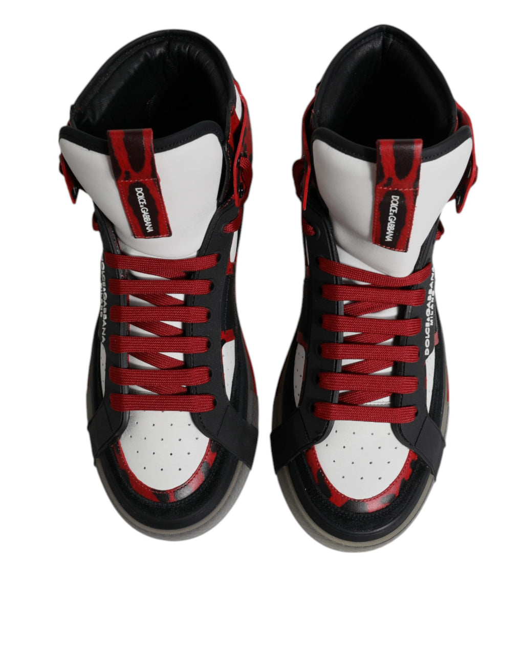 Mehrfarbige Leder-High-Top-Sneakers