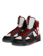 Mehrfarbige Leder-High-Top-Sneakers