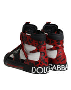Mehrfarbige Leder-High-Top-Sneakers