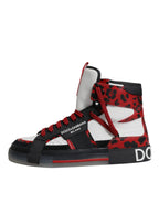 Mehrfarbige Leder-High-Top-Sneakers