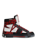 Mehrfarbige Leder-High-Top-Sneakers
