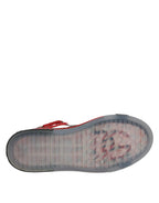 Mehrfarbige Leder-High-Top-Sneakers