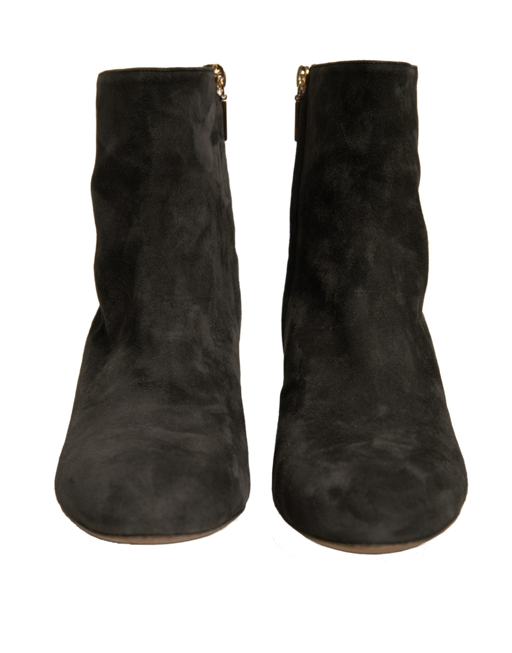 Schwarze verzierte Stiefeletten mit Absatz