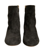 Schwarze verzierte Stiefeletten mit Absatz
