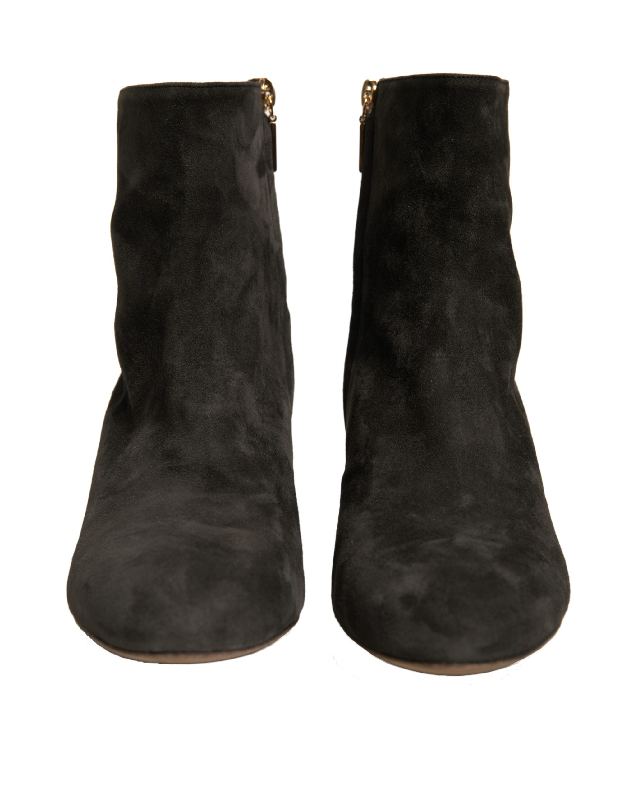 Schwarze verzierte Stiefeletten mit Absatz