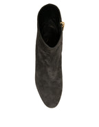 Schwarze verzierte Stiefeletten mit Absatz