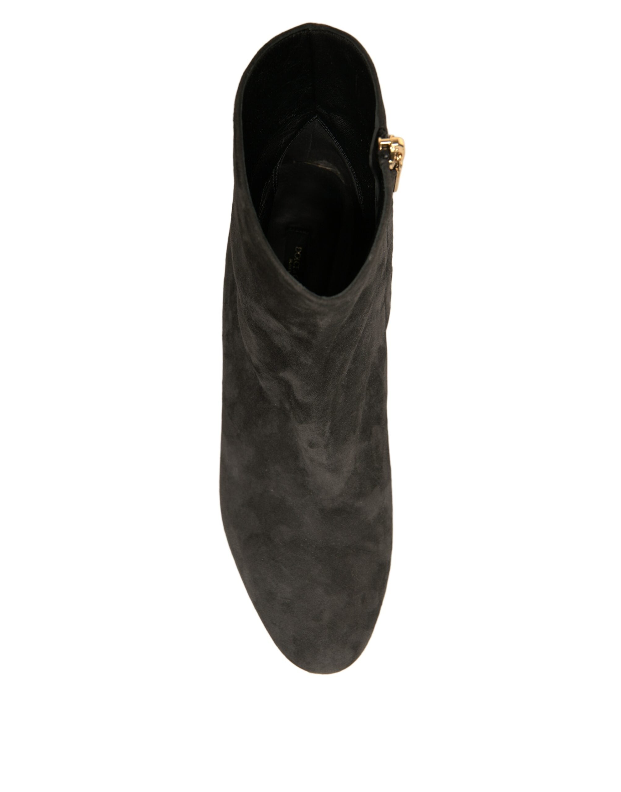 Schwarze verzierte Stiefeletten mit Absatz