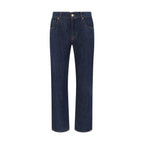 Blaue Baumwoll-Jeans mit geradem Bein