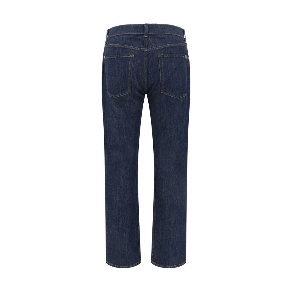 Blaue Baumwoll-Jeans mit geradem Bein