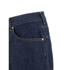 Blaue Baumwoll-Jeans mit geradem Bein