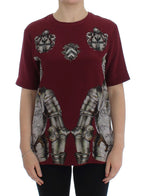 Rote Knight Bluse Seidenoberteil T-Shirt