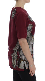 Rote Knight Bluse Seidenoberteil T-Shirt
