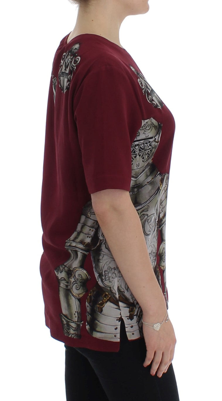 Rote Knight Bluse Seidenoberteil T-Shirt