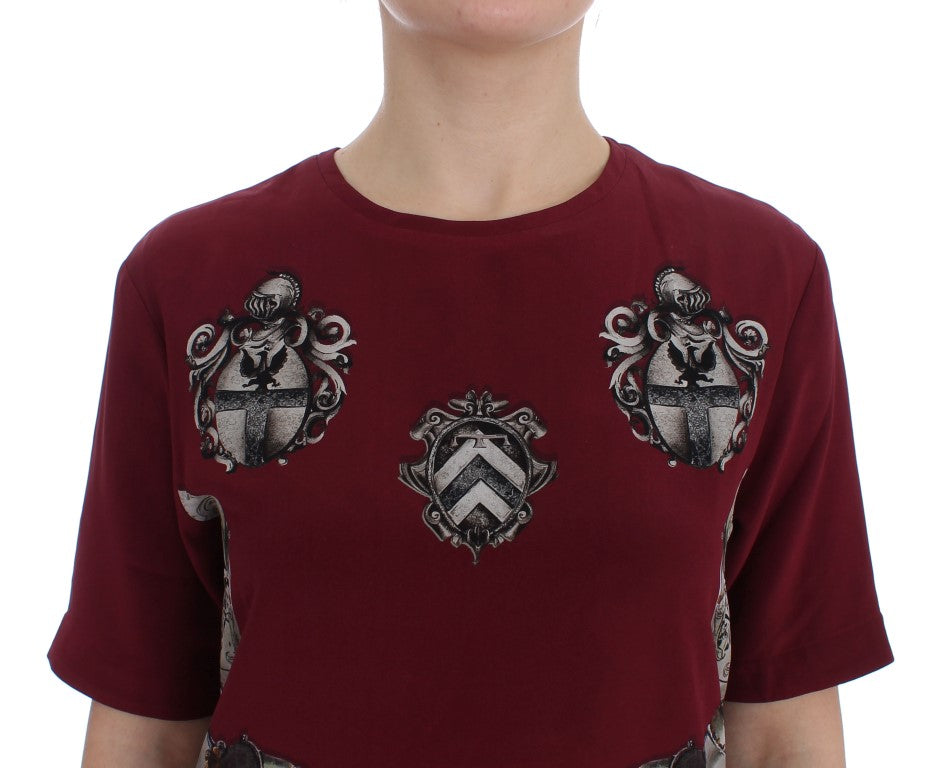 Rote Knight Bluse Seidenoberteil T-Shirt