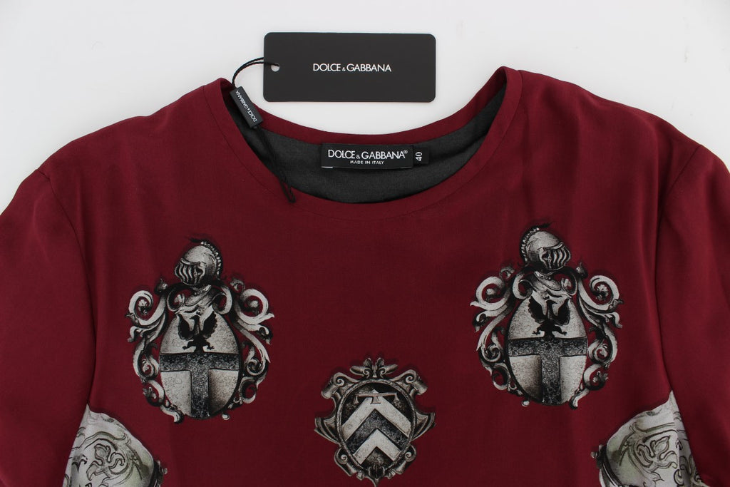 Rote Knight Bluse Seidenoberteil T-Shirt