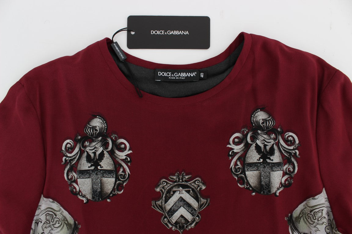 Rote Knight Bluse Seidenoberteil T-Shirt