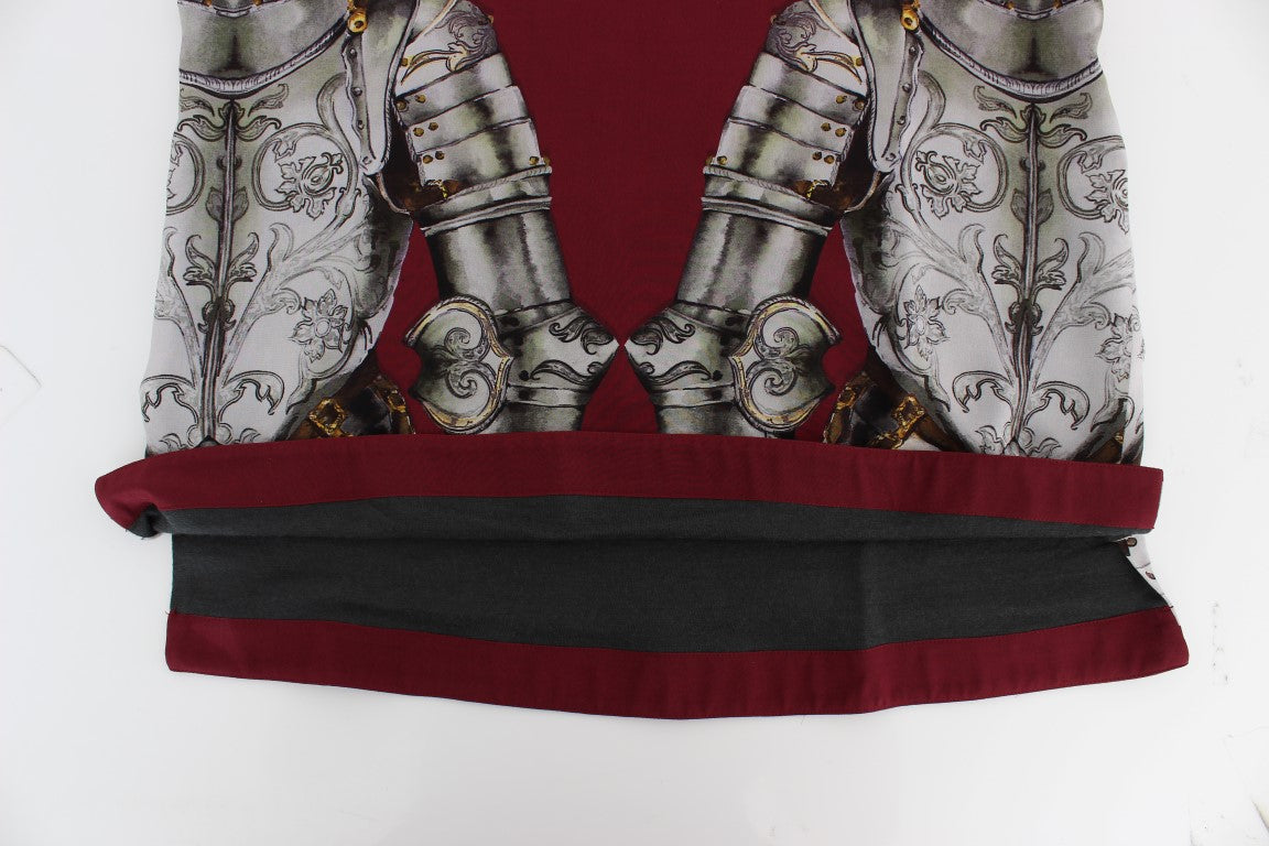 Rote Knight Bluse Seidenoberteil T-Shirt