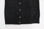Cardigan Sweater in Grey Wool with Buttons