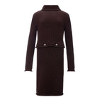 Brown Viscose Casual Dress