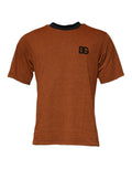 Braunes DG Logo Polyester T-Shirt mit Rundhalsausschnitt