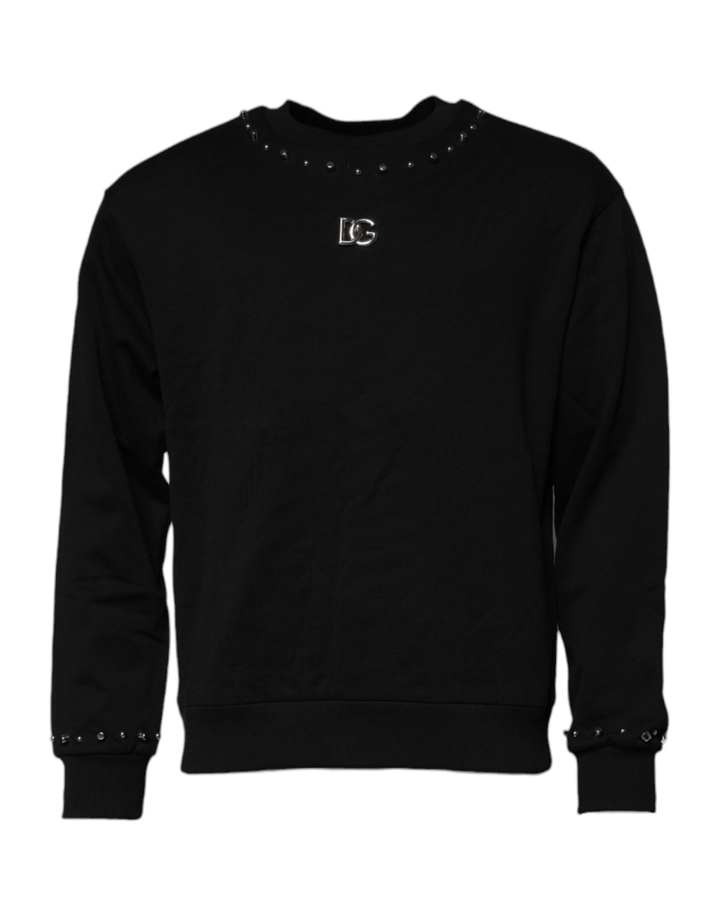 Schwarzes Logo Nieten Pullover Sweatshirt