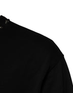 Schwarzes Logo Nieten Pullover Sweatshirt