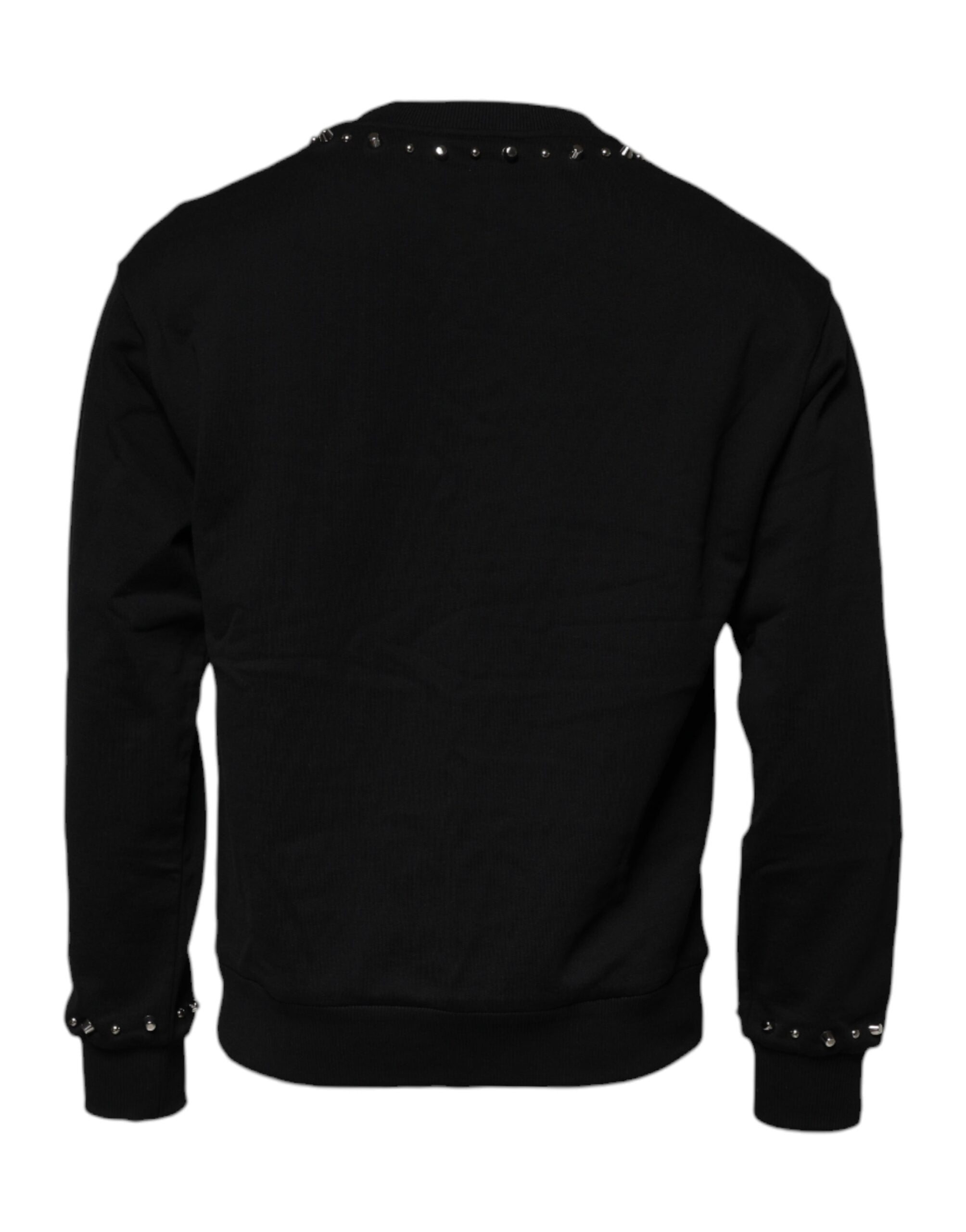 Schwarzes Logo Nieten Pullover Sweatshirt