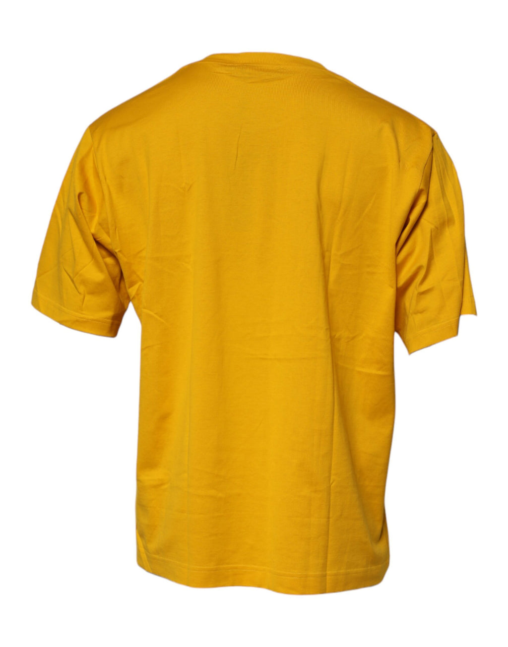 Dunkelgelbes Logo Baumwolle Herren Rundhals-T-Shirt