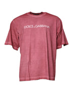 Rosa T-Shirt mit Rundhalsausschnitt und Logo-Print aus Baumwolle