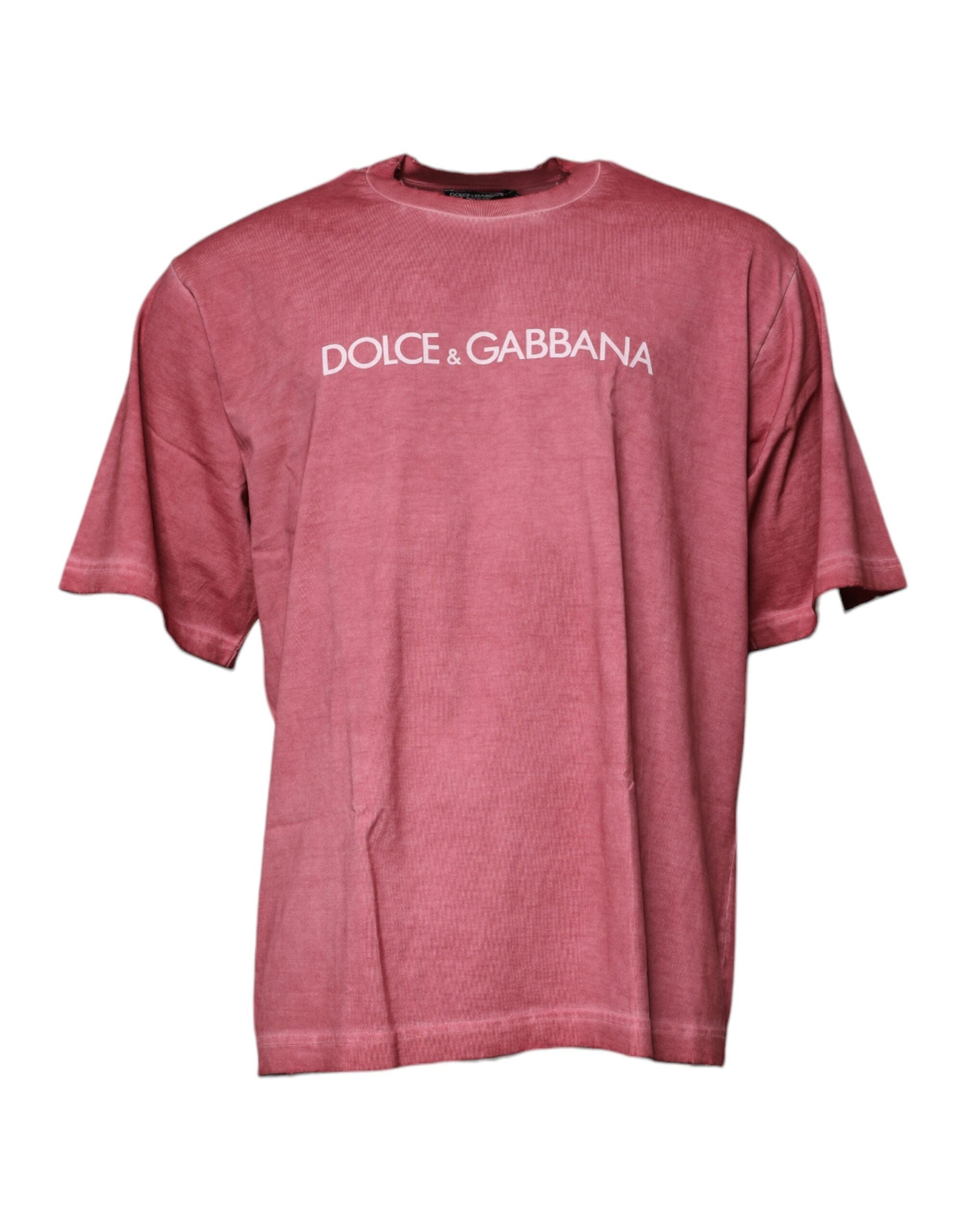 Rosa T-Shirt mit Rundhalsausschnitt und Logo-Print aus Baumwolle