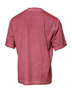 Rosa T-Shirt mit Rundhalsausschnitt und Logo-Print aus Baumwolle