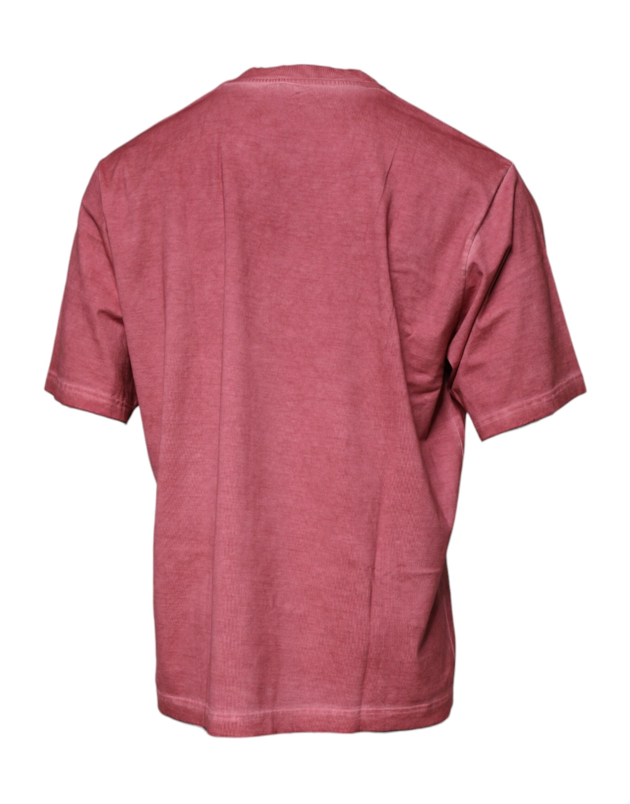 Rosa T-Shirt mit Rundhalsausschnitt und Logo-Print aus Baumwolle