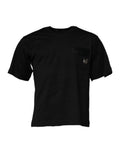 T-Shirt aus Baumwolle mit Rundhalsausschnitt und schwarzem Logo-Patch