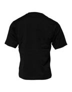 T-Shirt aus Baumwolle mit Rundhalsausschnitt und schwarzem Logo-Patch