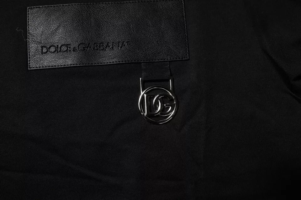 T-Shirt aus Baumwolle mit Rundhalsausschnitt und schwarzem Logo-Patch