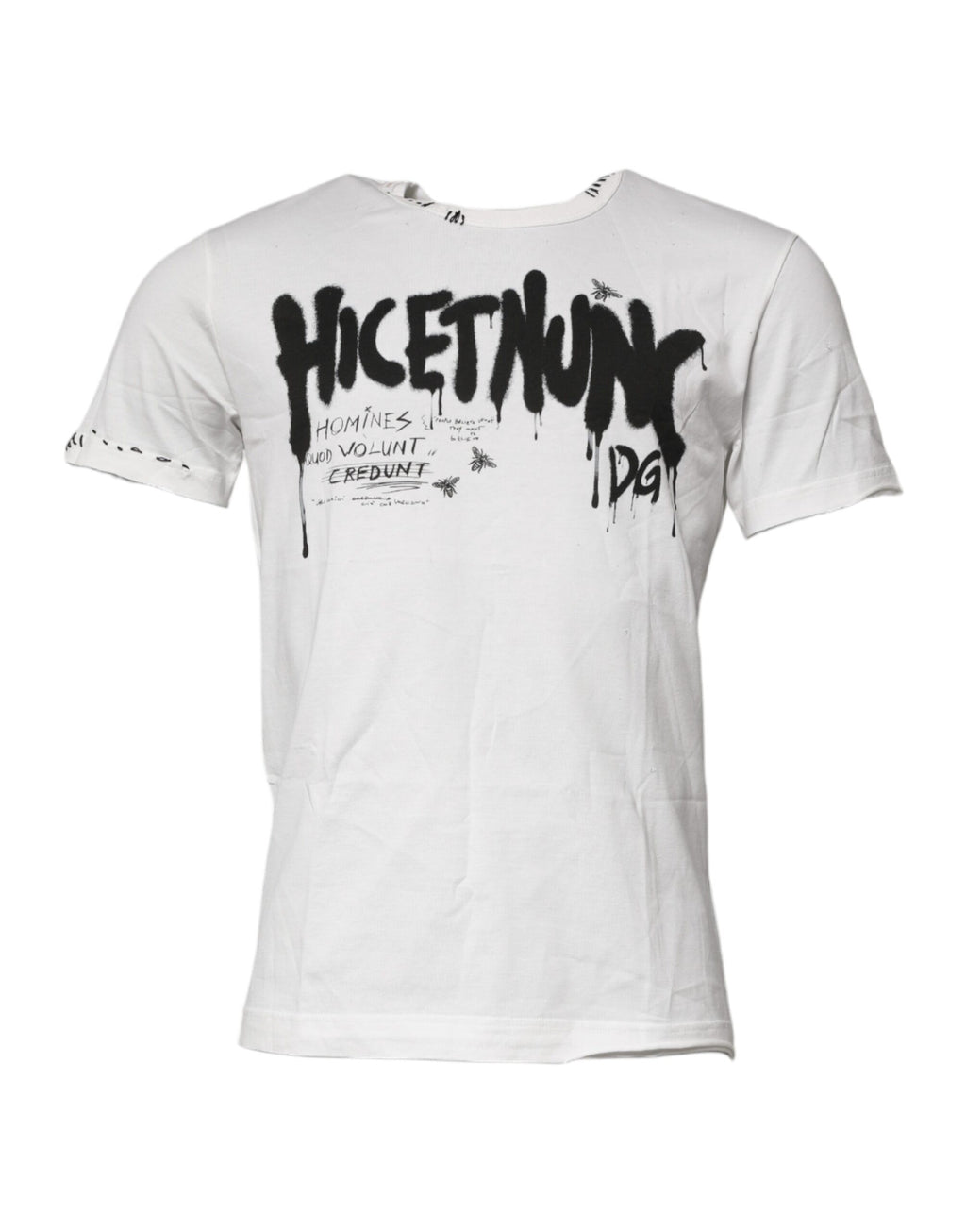 Weißes Baumwoll-T-Shirt mit Grafikprint und Rundhalsausschnitt