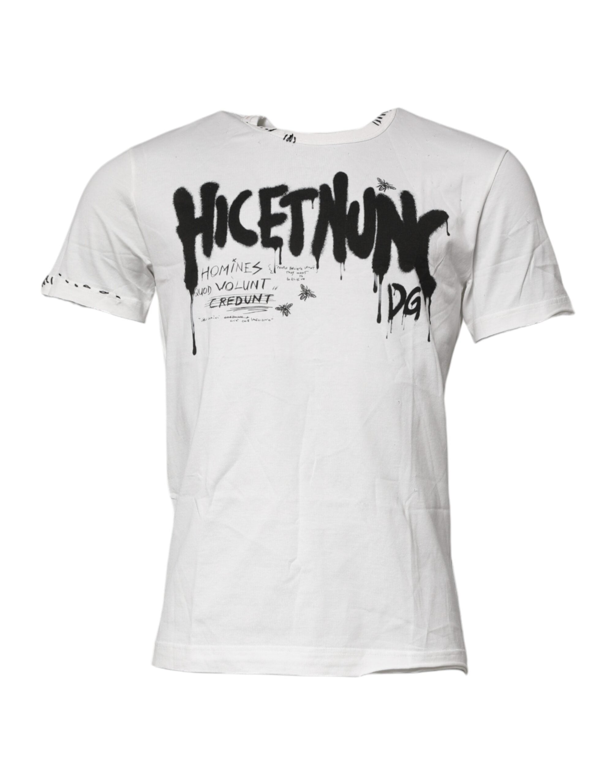 Weißes Baumwoll-T-Shirt mit Grafikprint und Rundhalsausschnitt