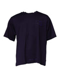 Marineblaues T-Shirt aus Baumwolle mit DG-Logo und Rundhalsausschnitt