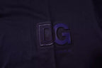 Marineblaues T-Shirt aus Baumwolle mit DG-Logo und Rundhalsausschnitt