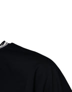 Dunkelblaues T-Shirt aus Baumwolle mit Rundhalsausschnitt und Kronen-Logo