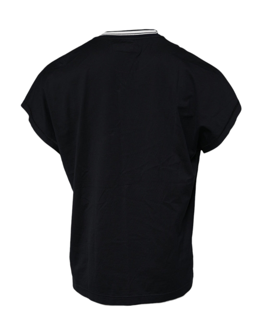 Dunkelblaues T-Shirt aus Baumwolle mit Rundhalsausschnitt und Kronen-Logo